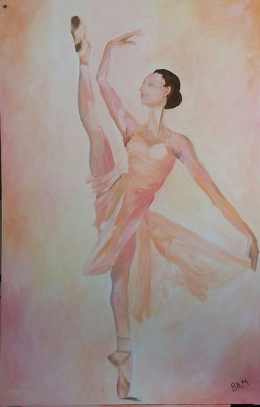 Ballet dancer in peach thumb