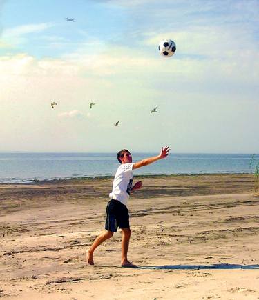 boy, ball, beach thumb