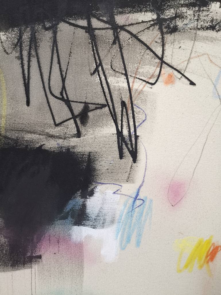 Original Abstract Expressionism Abstract Painting by Marie-José Domenjoz