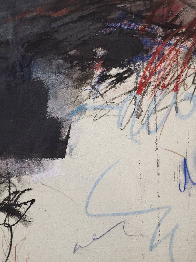 Original Abstract Expressionism Abstract Painting by Marie-José Domenjoz