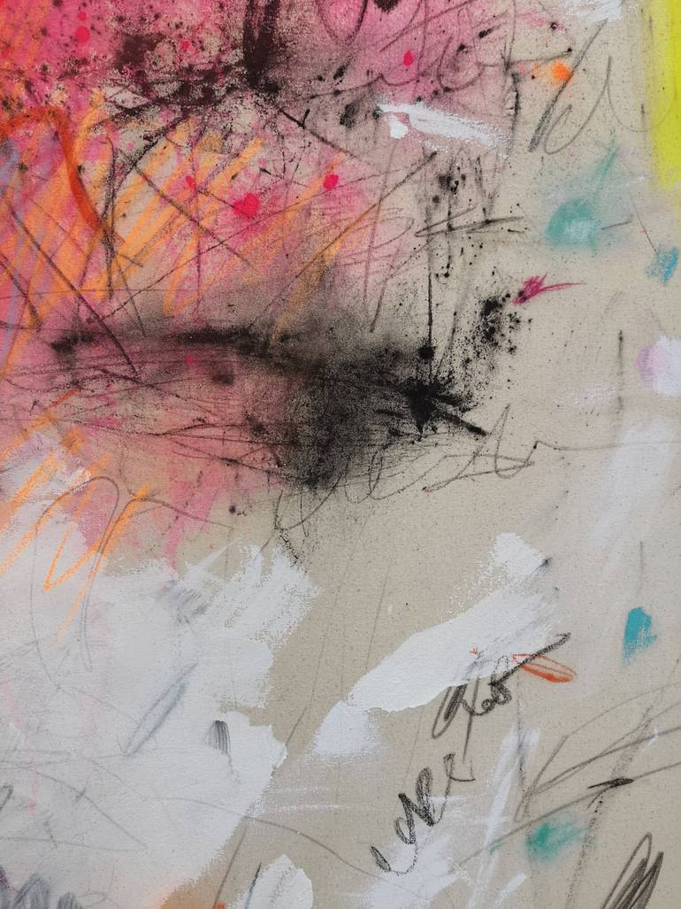 Original Abstract Expressionism Abstract Painting by Marie-José Domenjoz