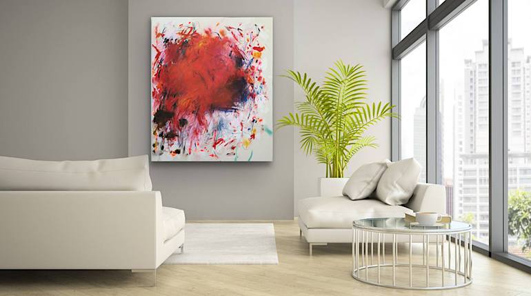 Original Abstract Expressionism Abstract Painting by Marie-José Domenjoz