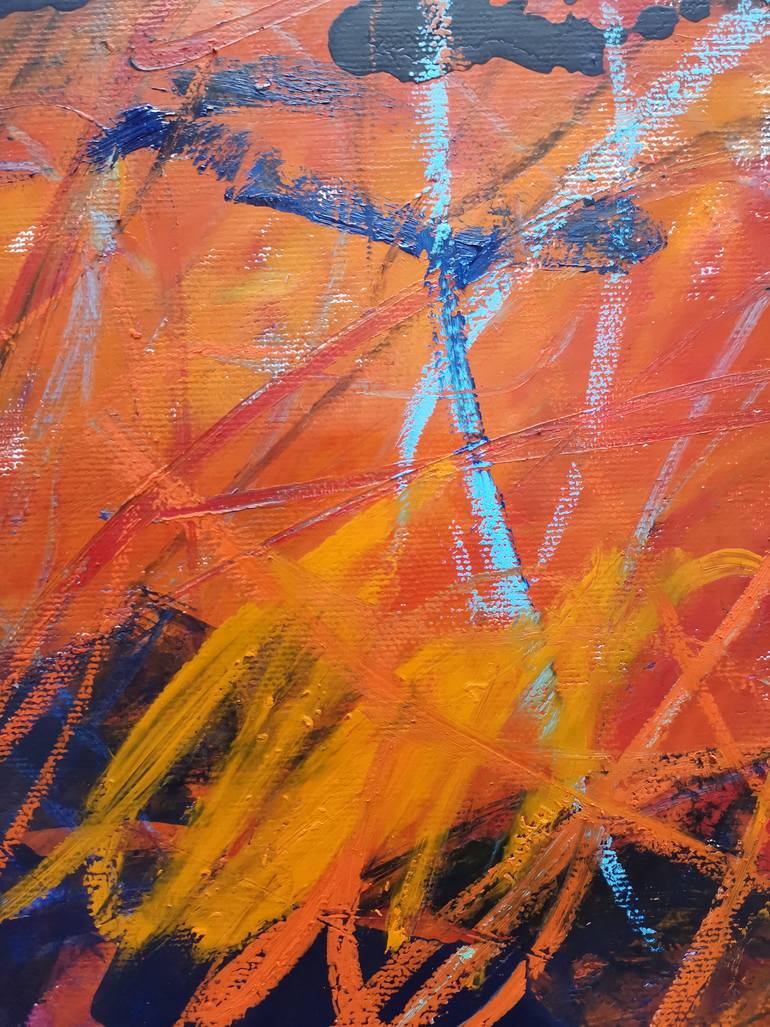 Original Abstract Expressionism Abstract Painting by Marie-José Domenjoz