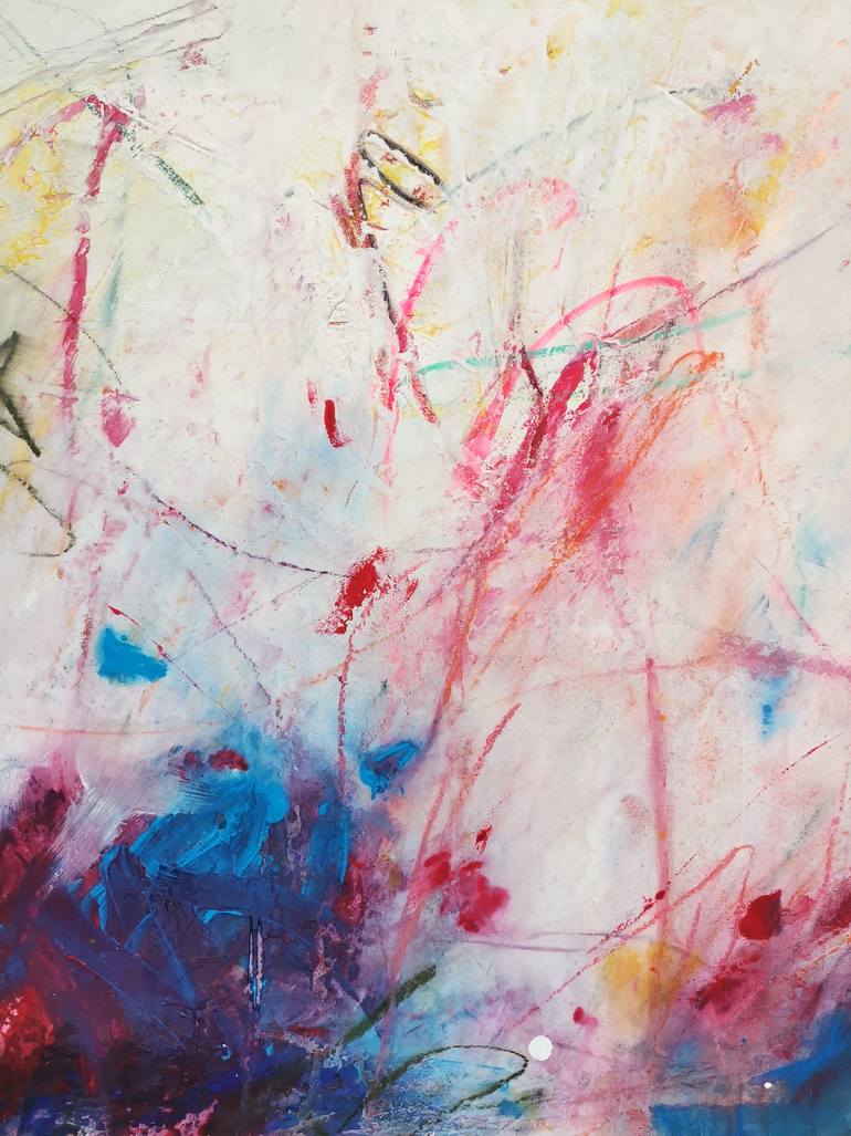 Original Abstract Expressionism Abstract Painting by Marie-José Domenjoz