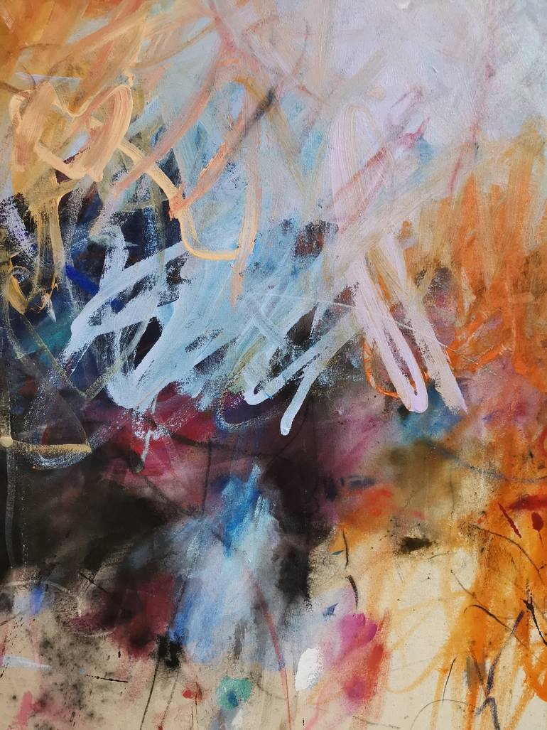 Original Abstract Expressionism Abstract Painting by Marie-José Domenjoz