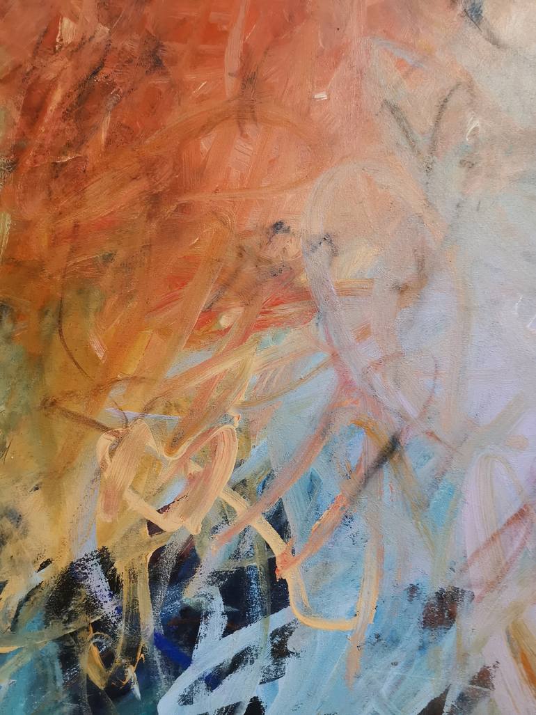 Original Abstract Expressionism Abstract Painting by Marie-José Domenjoz