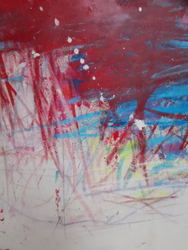 Original Abstract Expressionism Abstract Painting by Marie-José Domenjoz