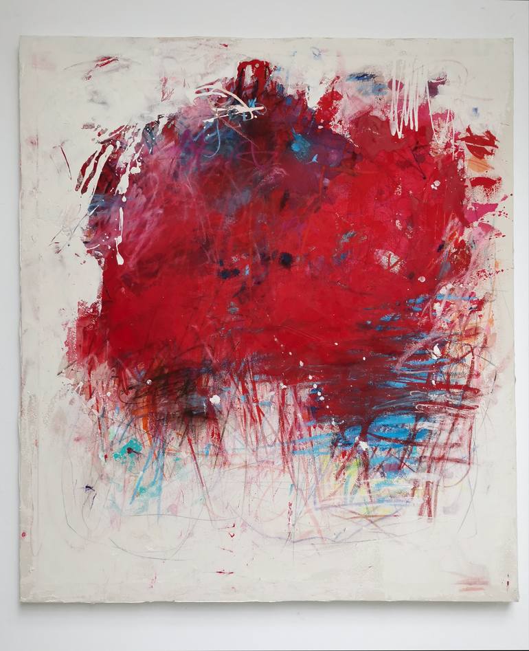 Original Abstract Expressionism Abstract Painting by Marie-José Domenjoz