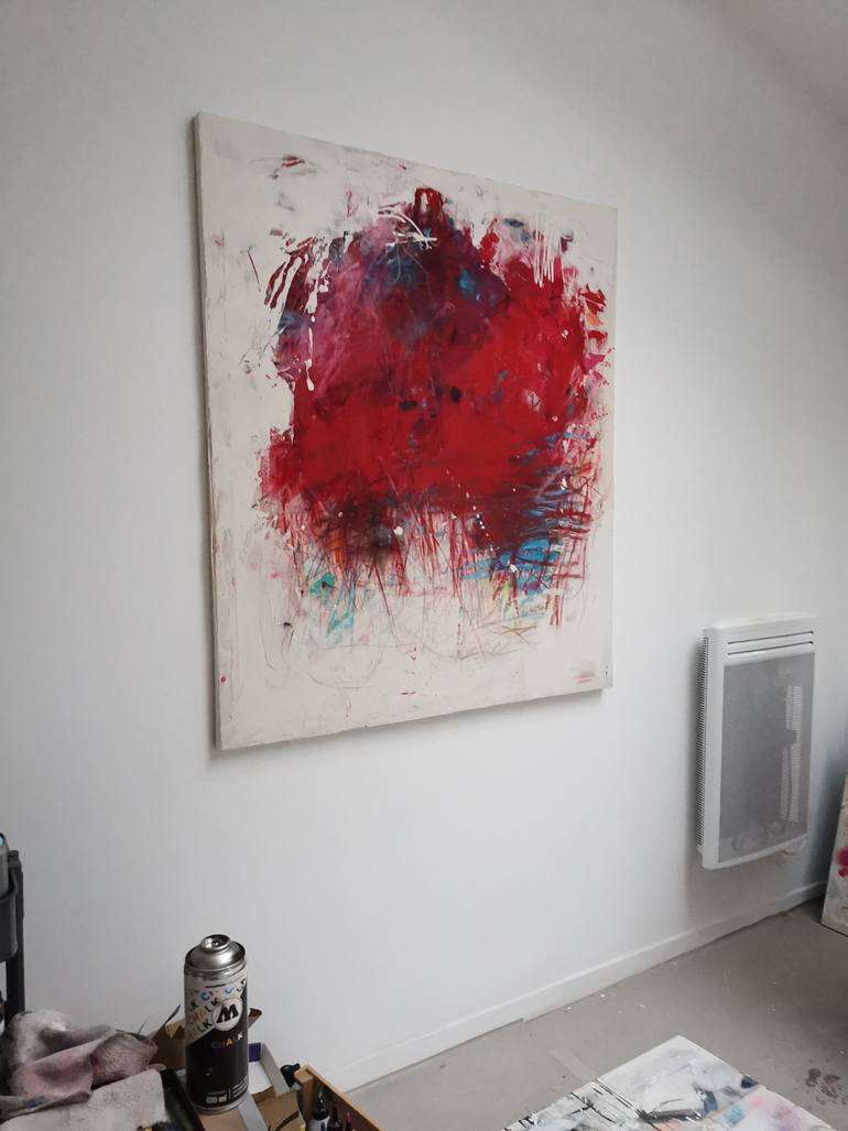 Original Abstract Expressionism Abstract Painting by Marie-José Domenjoz