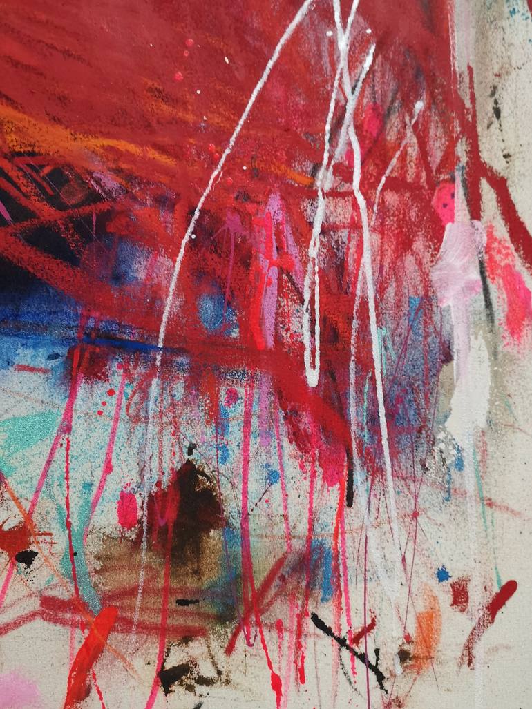 Original Abstract Expressionism Abstract Painting by Marie-José Domenjoz