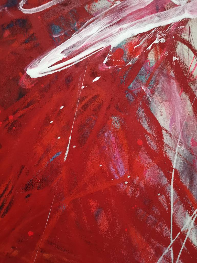 Original Abstract Expressionism Abstract Painting by Marie-José Domenjoz