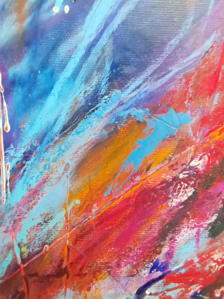 Original Abstract Expressionism Abstract Painting by Marie-José Domenjoz