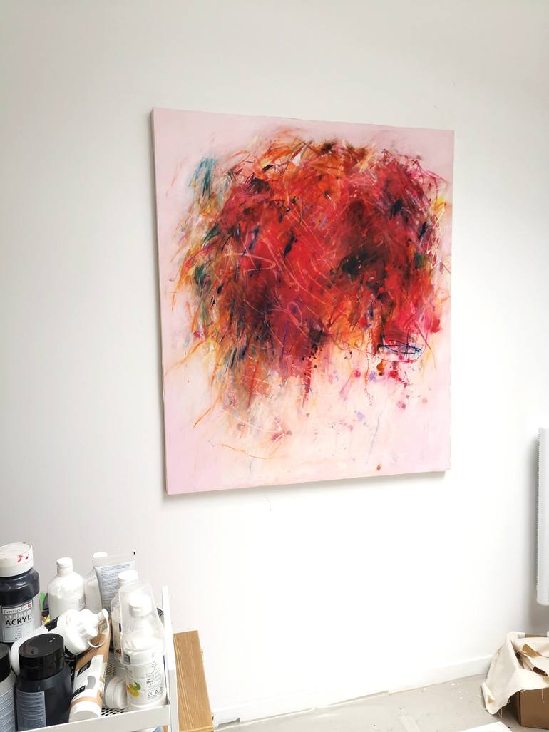 Original Abstract Expressionism Abstract Painting by Marie-José Domenjoz