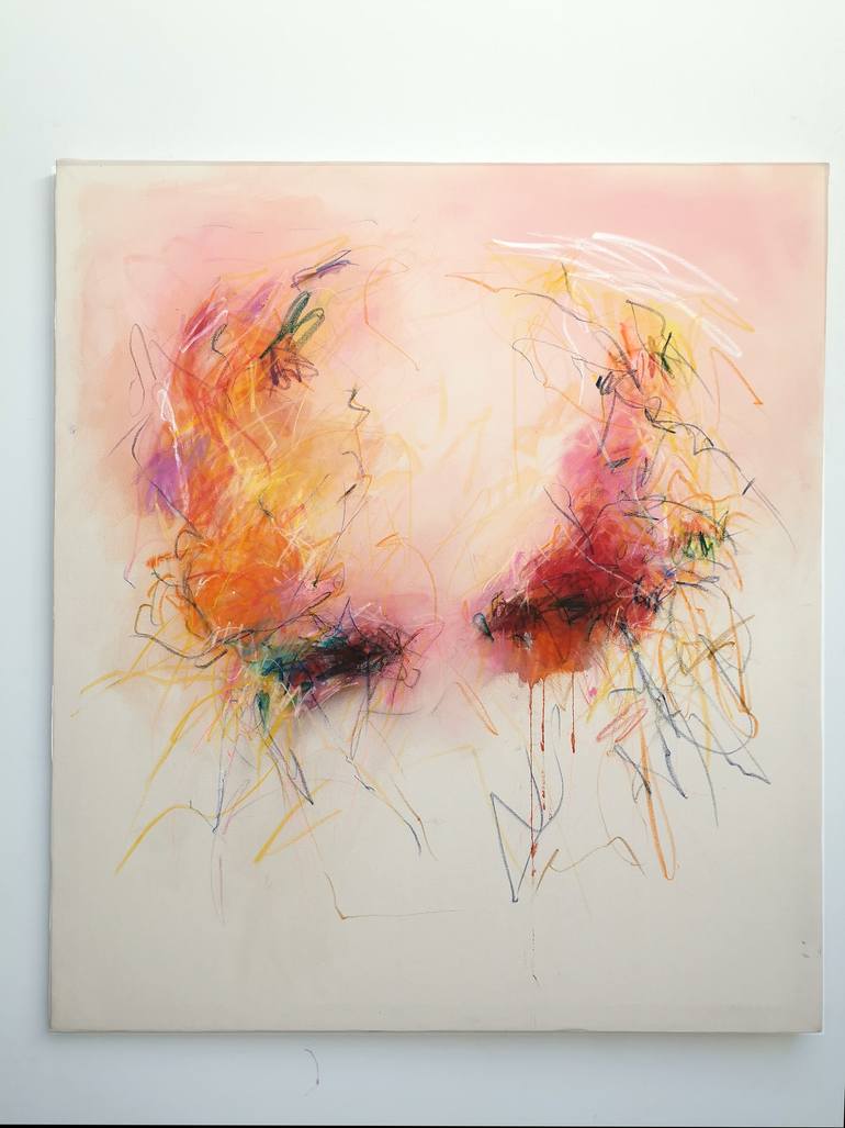 Original Abstract Expressionism Abstract Painting by Marie-José Domenjoz