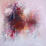 Abstract portrait pink by Marie-José Domenjoz