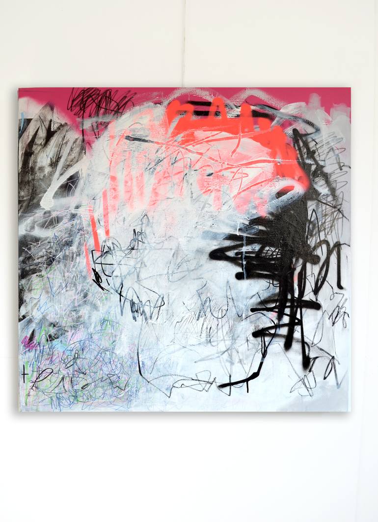 Original Abstract Expressionism Abstract Painting by Marie-José Domenjoz