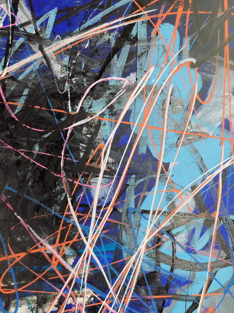 Original Abstract Expressionism Abstract Painting by Marie-José Domenjoz