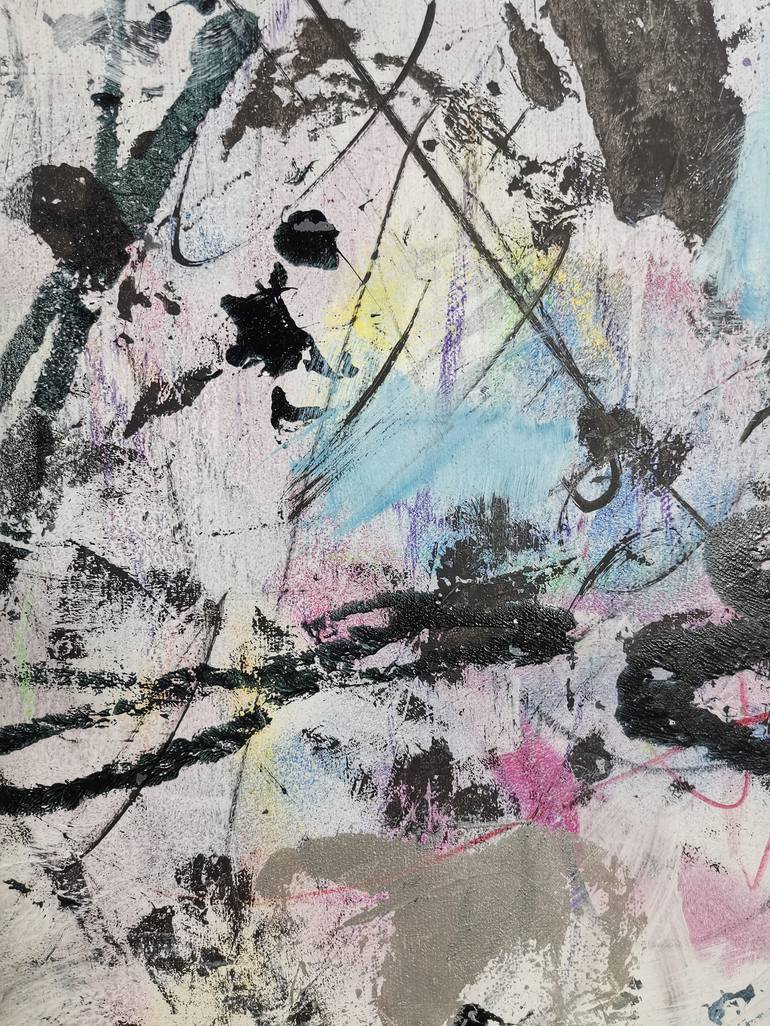 Original Abstract Expressionism Abstract Painting by Marie-José Domenjoz