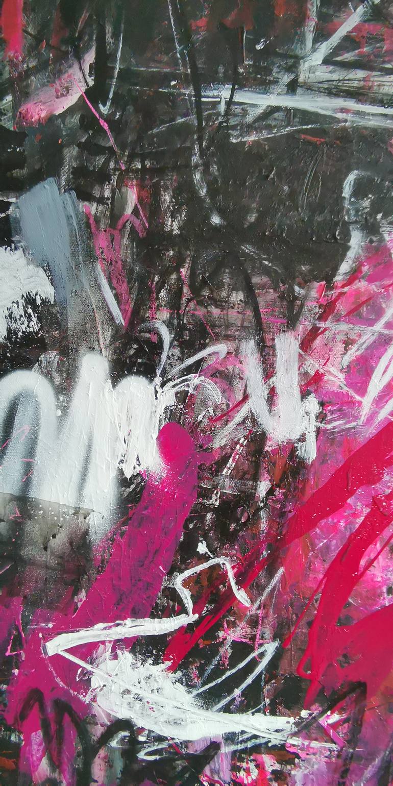 Original Abstract Expressionism Abstract Painting by Marie-José Domenjoz