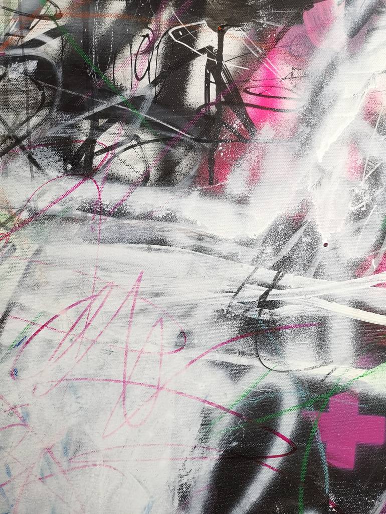 Original Abstract Expressionism Abstract Painting by Marie-José Domenjoz