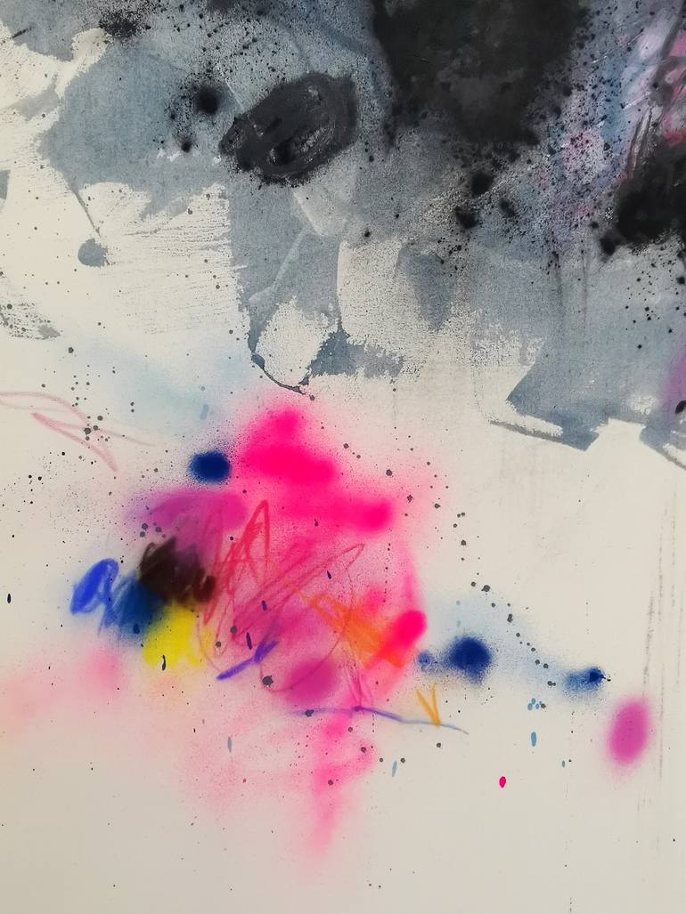 Original Abstract Expressionism Abstract Painting by Marie-José Domenjoz
