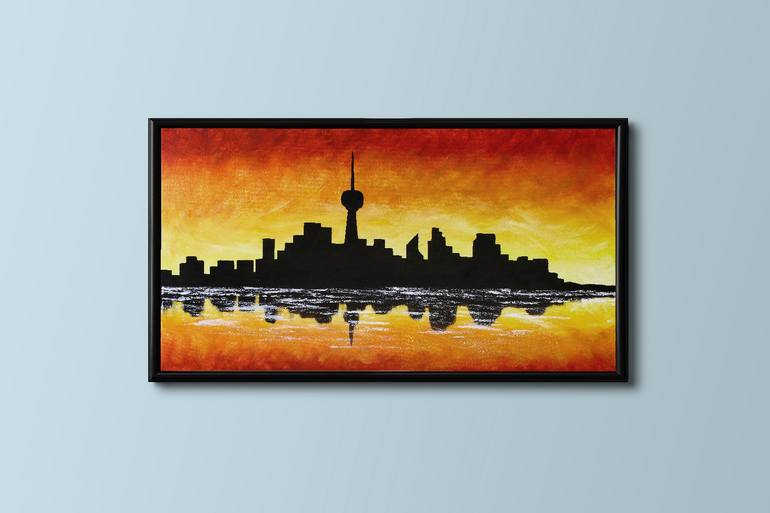 Original Abstract Cities Painting by Tetiana Surshko