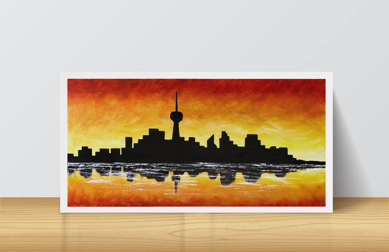 Original Abstract Cities Painting by Tetiana Surshko