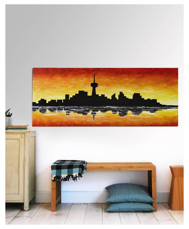 Original Abstract Cities Painting by Tetiana Surshko