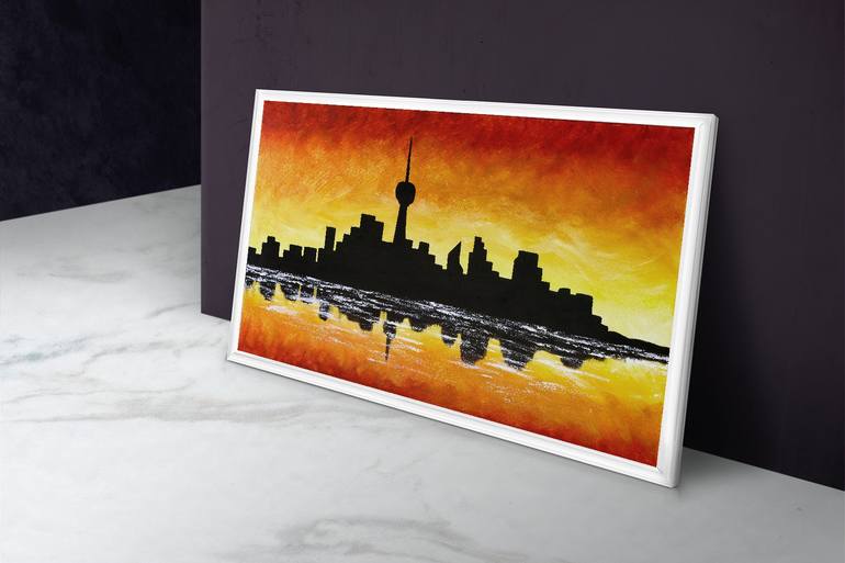 Original Abstract Cities Painting by Tetiana Surshko