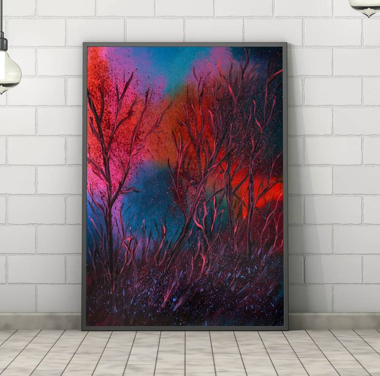 Original Abstract Expressionism Fantasy Painting by Tetiana Surshko