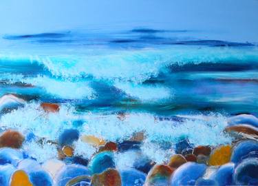 Ocean waves print of painting thumb