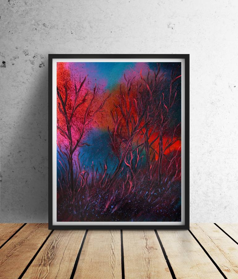 Original Abstract Garden Painting by Tetiana Surshko