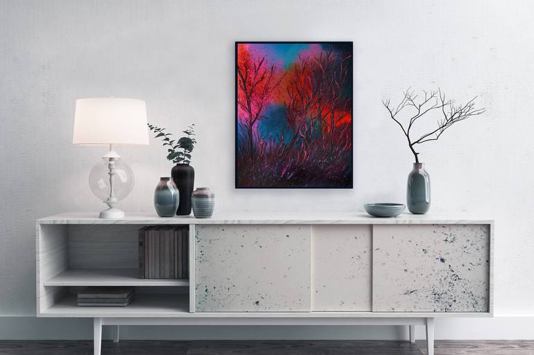 Original Abstract Garden Painting by Tetiana Surshko