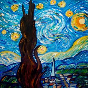 Starry sky print of painting thumb