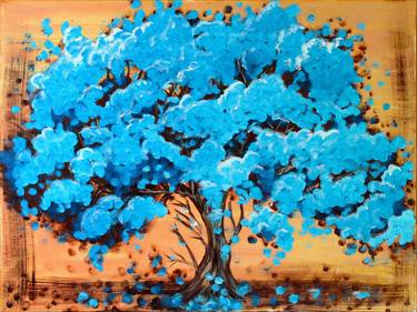 Blue tree print of painting thumb