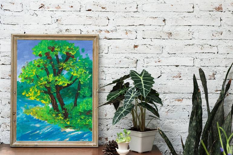 Original Abstract Garden Painting by Tetiana Surshko