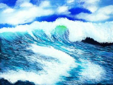 Ocean wave art print of painting thumb