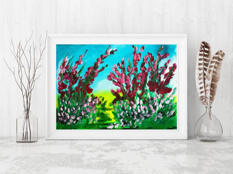 Original Abstract Garden Painting by Tetiana Surshko