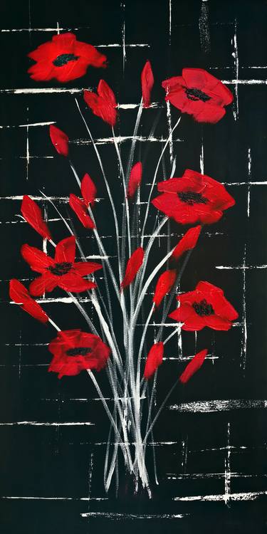 Modern floral art print of painting thumb