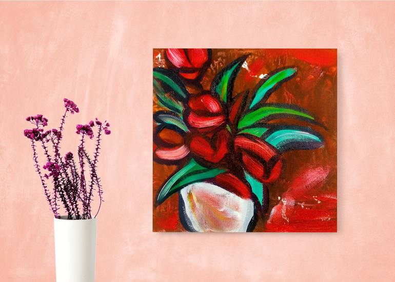 Original Abstract Floral Painting by Tetiana Surshko