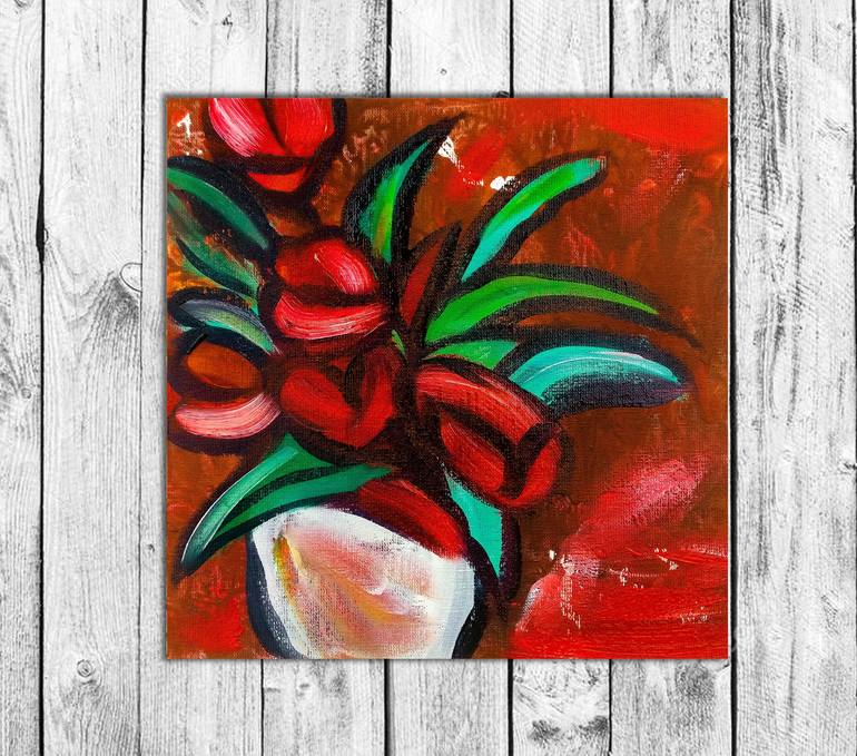 Original Abstract Floral Painting by Tetiana Surshko