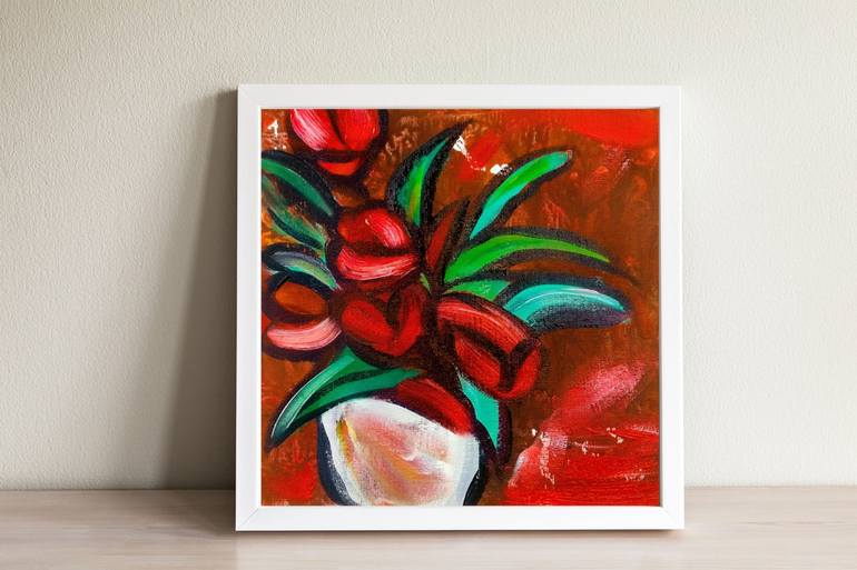 Original Abstract Floral Painting by Tetiana Surshko