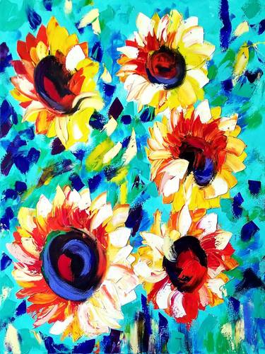 Sunflower art print of painting thumb