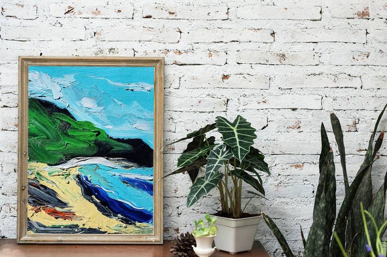 Original Abstract Beach Painting by Tetiana Surshko