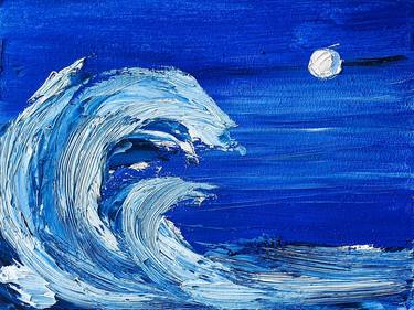 Crashing wave print of painting thumb