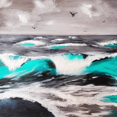 Original Abstract Expressionism Seascape Paintings by Tetiana Surshko