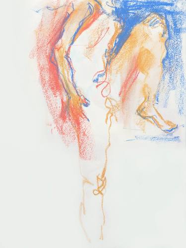 Nude figure drawing - Male model standing with foot on a chair thumb