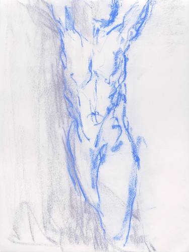 Nude figure drawing - Male model standing thumb
