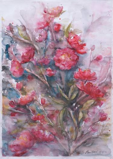 Original Fine Art Floral Paintings by Meevi Choi