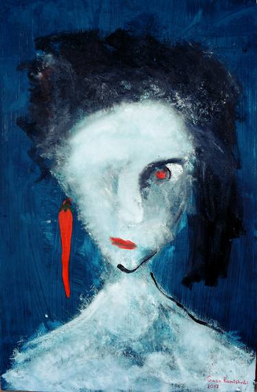 Original Fine Art Women Paintings by Gusa Ramishvili